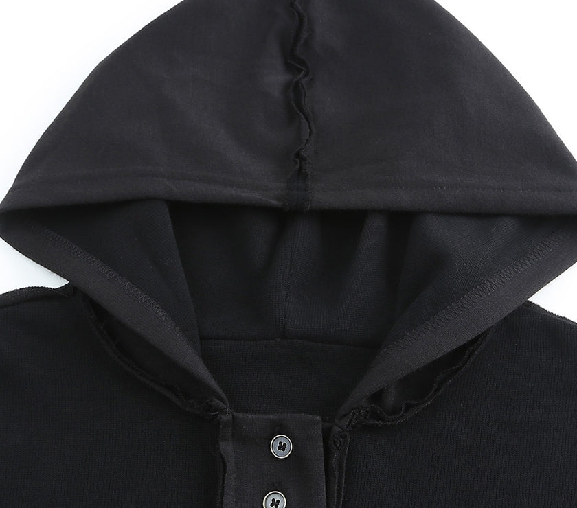 Exposed Seam Long Sleeve Hoodie
