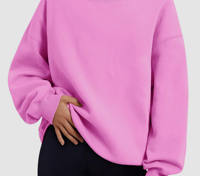 Mock Neck Drop Shoulder Long Sleeve Sweatshirt