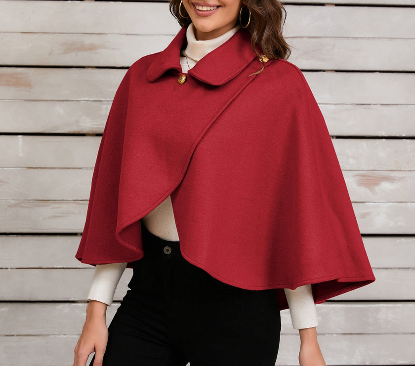 Collared Neck Cropped Cape