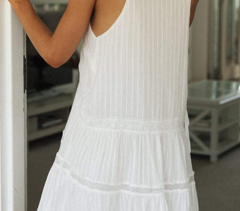 Half Button Sleeveless Mini Dress