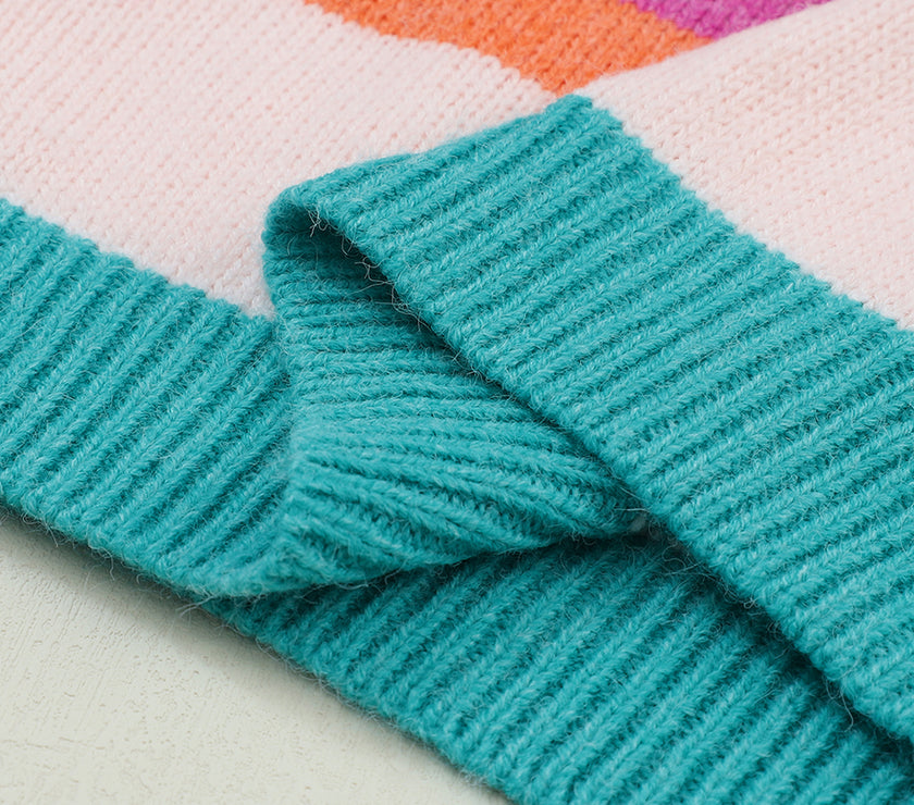 Striped Round Neck Drop Shoulder Sweater