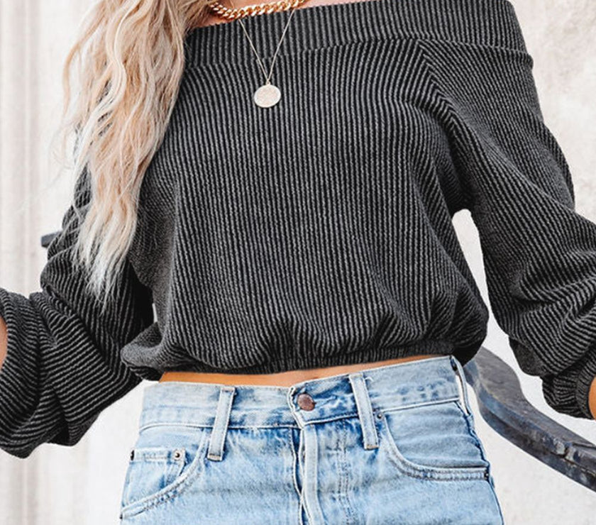 Off-Shoulder Long Sleeve Top