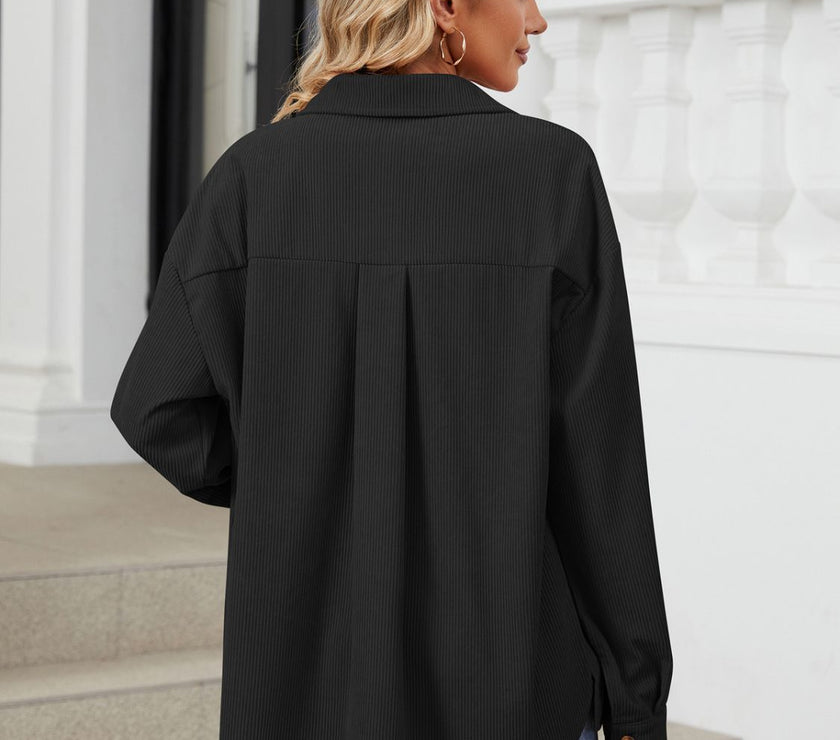 Button Up Long Sleeve Shirt with Breast Pockets