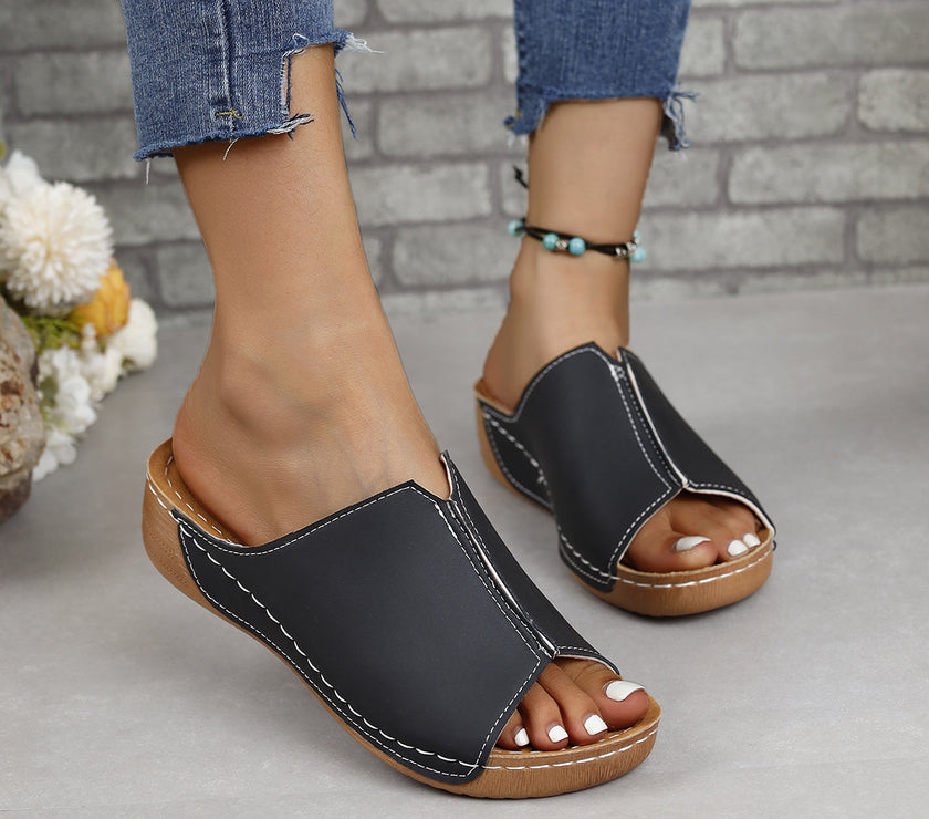 PU Leather Open Toe Sandals