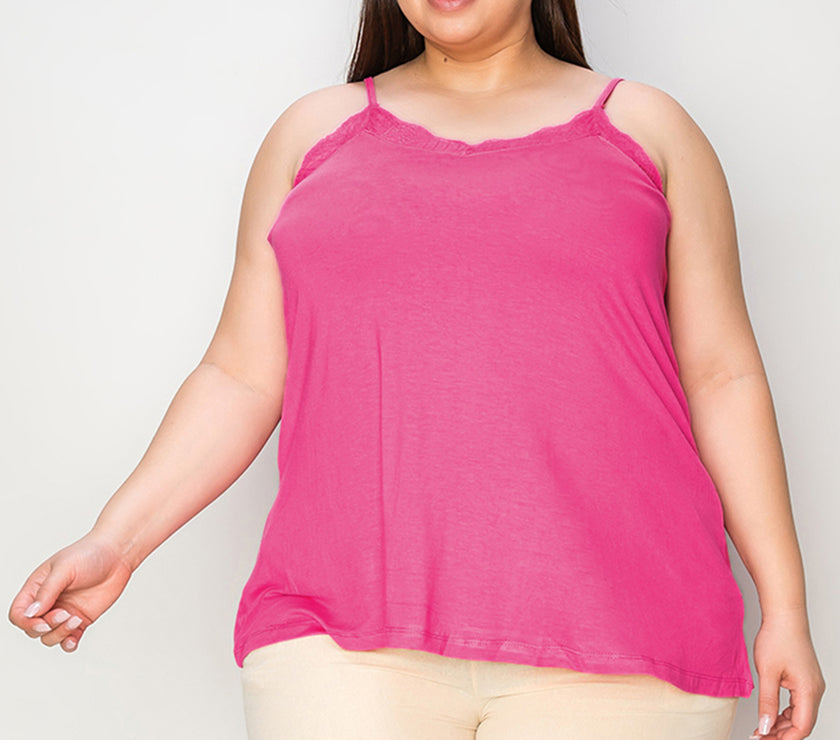 Basic Bae Full Size Lace Trim V-Neck Cami