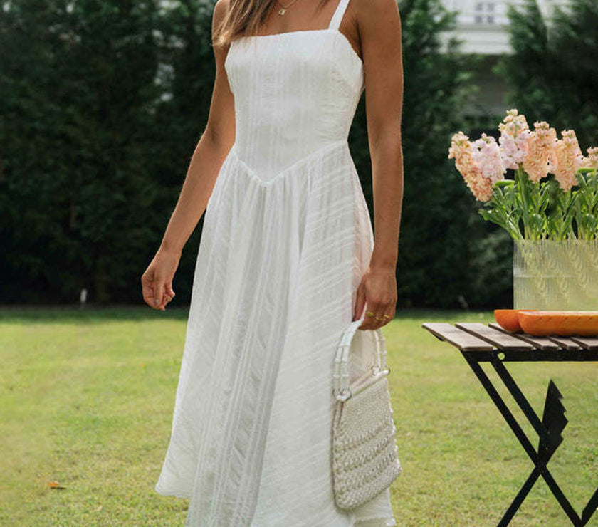 Square Neck Wide Strap Cami Dress