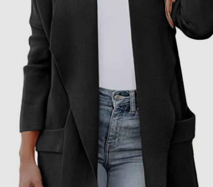 Open Front Dropped Shoulder Outerwear