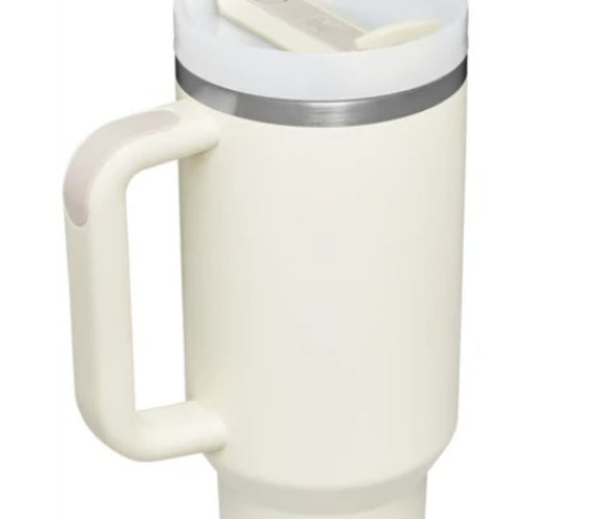 Stainless Steel Tumbler with Upgraded Handle and Straw