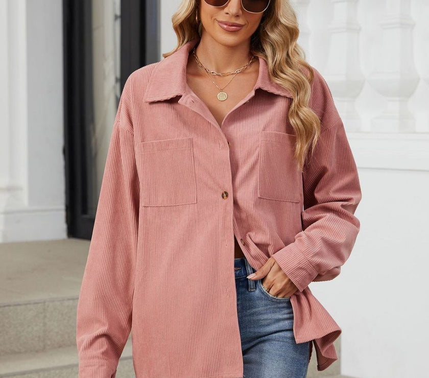 Button Up Long Sleeve Shirt with Breast Pockets