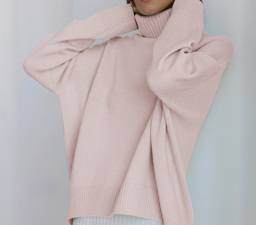 Basic Bae Turtleneck Dropped Shoulder Long Sleeve Sweater