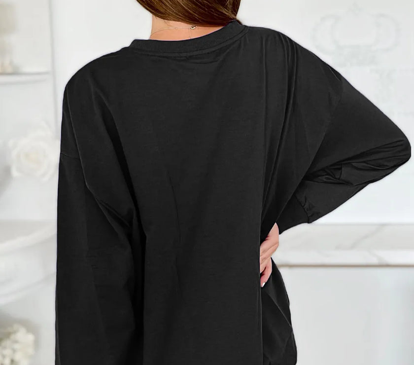 Round Neck Long Sleeve Sweatshirt
