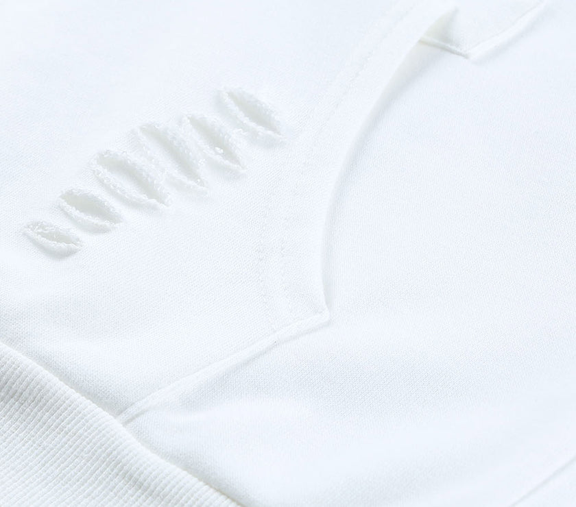 Distressed Drawstring Long Sleeve Hoodie