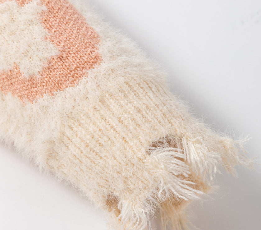 Distressed Trim Leopard V-Neck Sweater