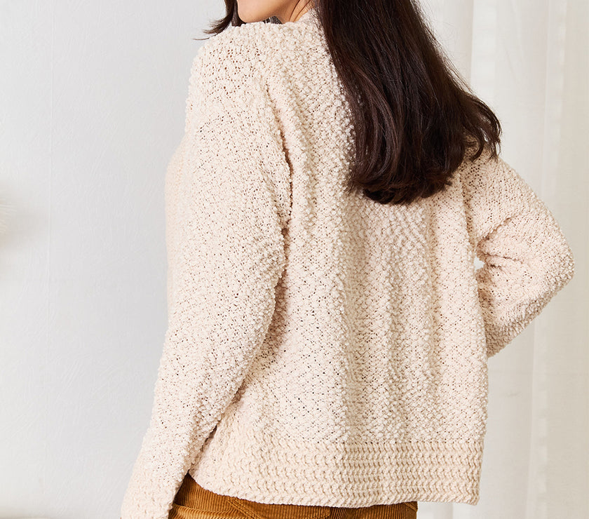 Double Take Open Front Long Sleeve Cardigan