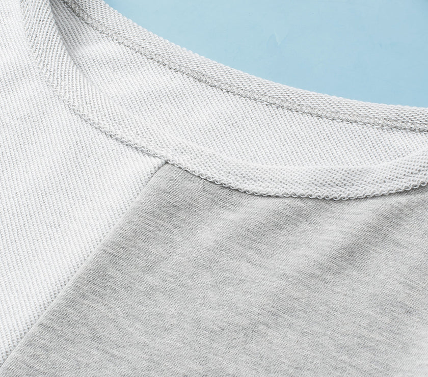 Color Block Double Chest Pocket Boat Neck Top