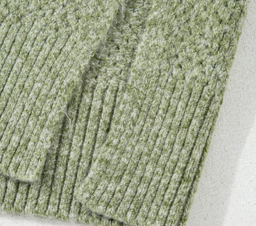 V-Neck Dropped Shoulder Long Sleeve Sweater