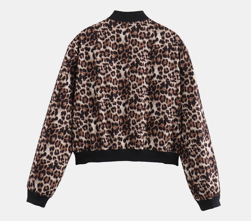 Pocketed Snap Down Baseball Collar Jacket