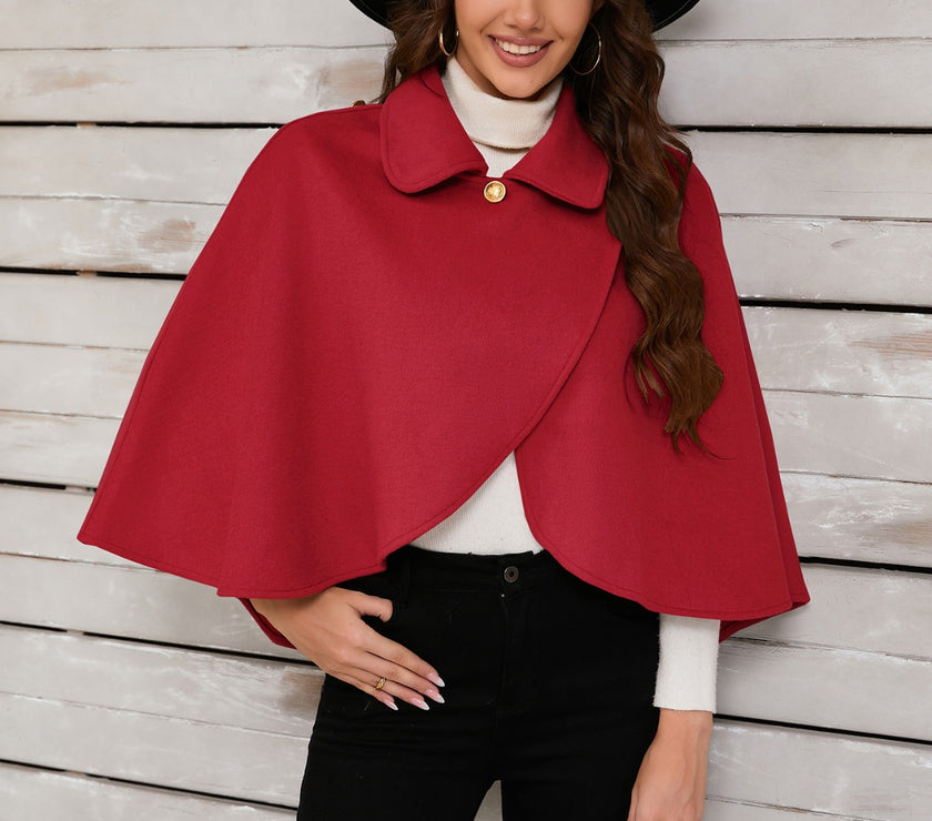 Collared Neck Cropped Cape