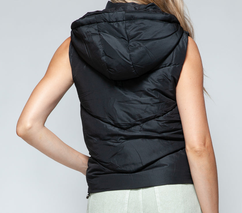 Snobbish Zip Up Quilted Hooded Vest