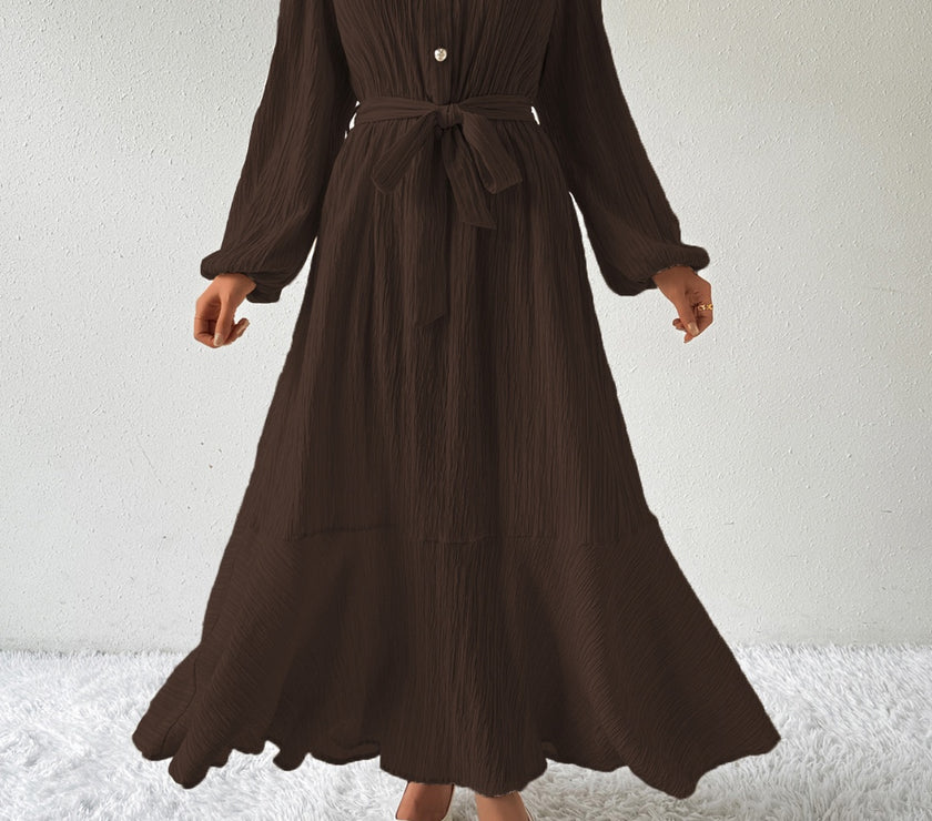 Honey Tie Waist Long Sleeve Dress