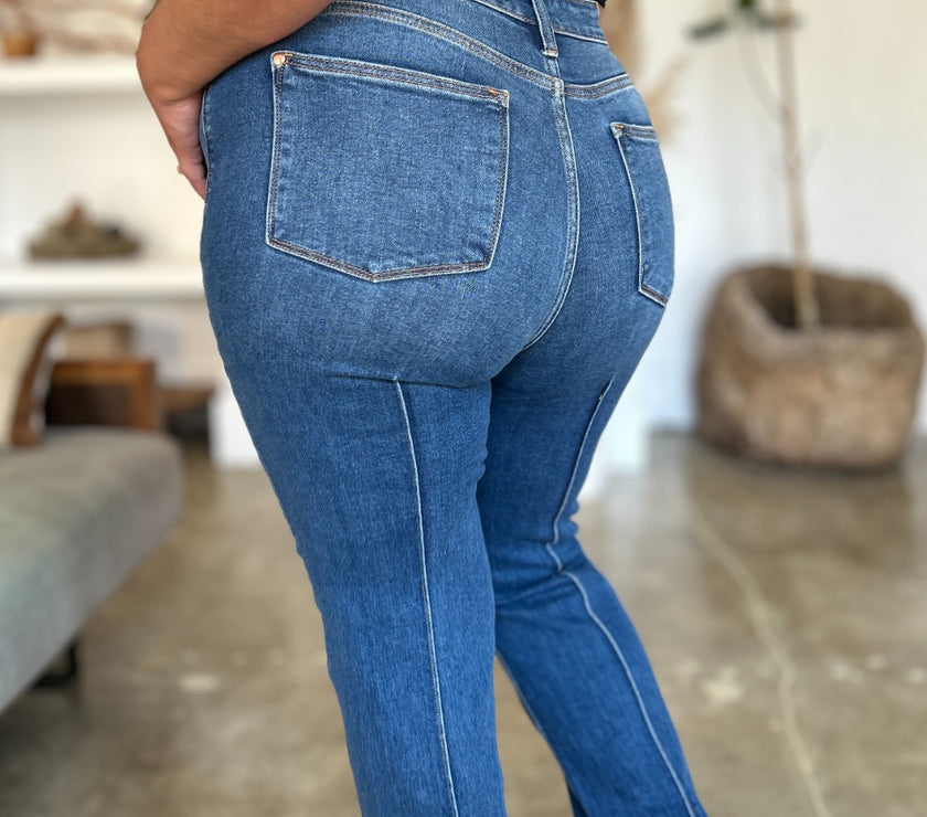 Judy Blue Full Size High Waist Front Seam Detail Straight Jeans