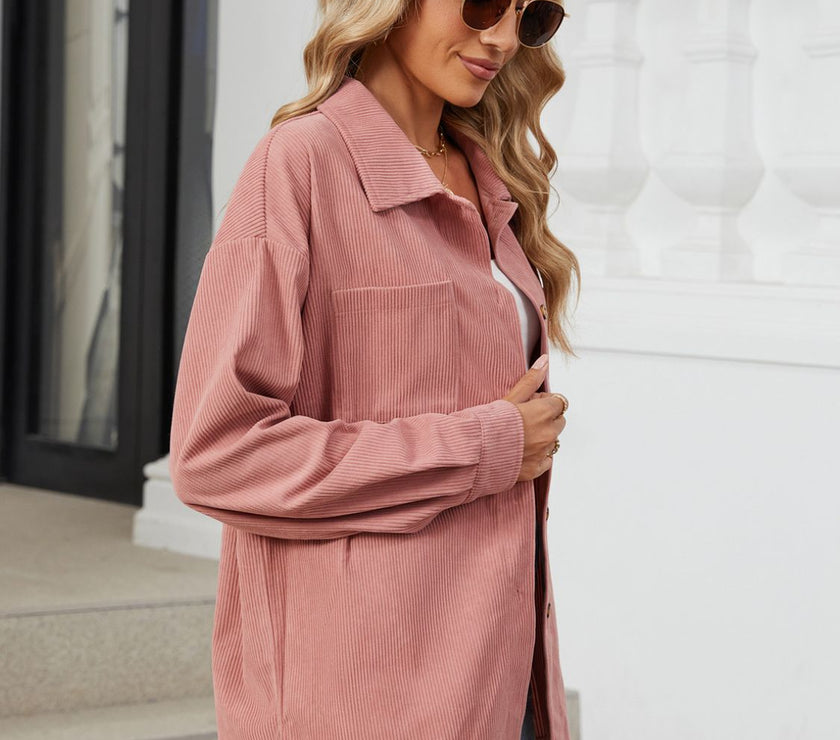 Button Up Long Sleeve Shirt with Breast Pockets