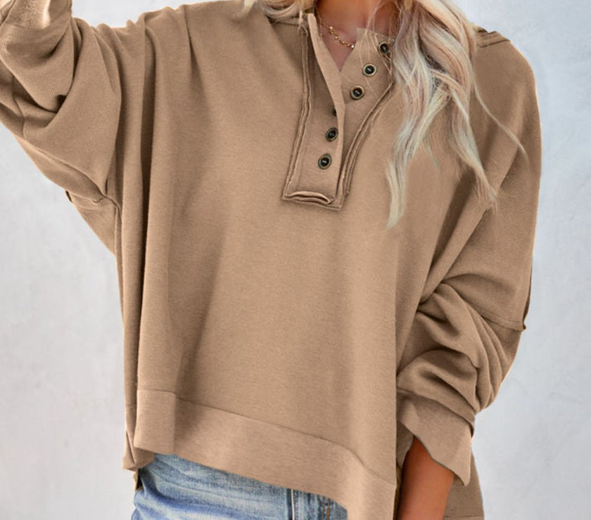 Exposed Seam Long Sleeve Hoodie