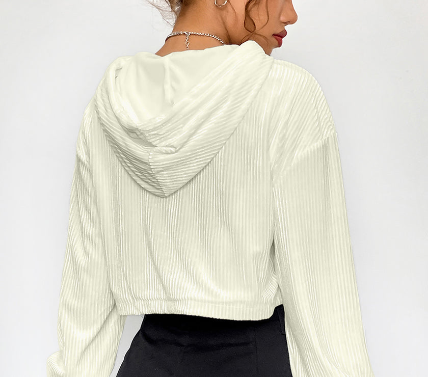 Drawstring Drop Shoulder Long Sleeve Hoodie