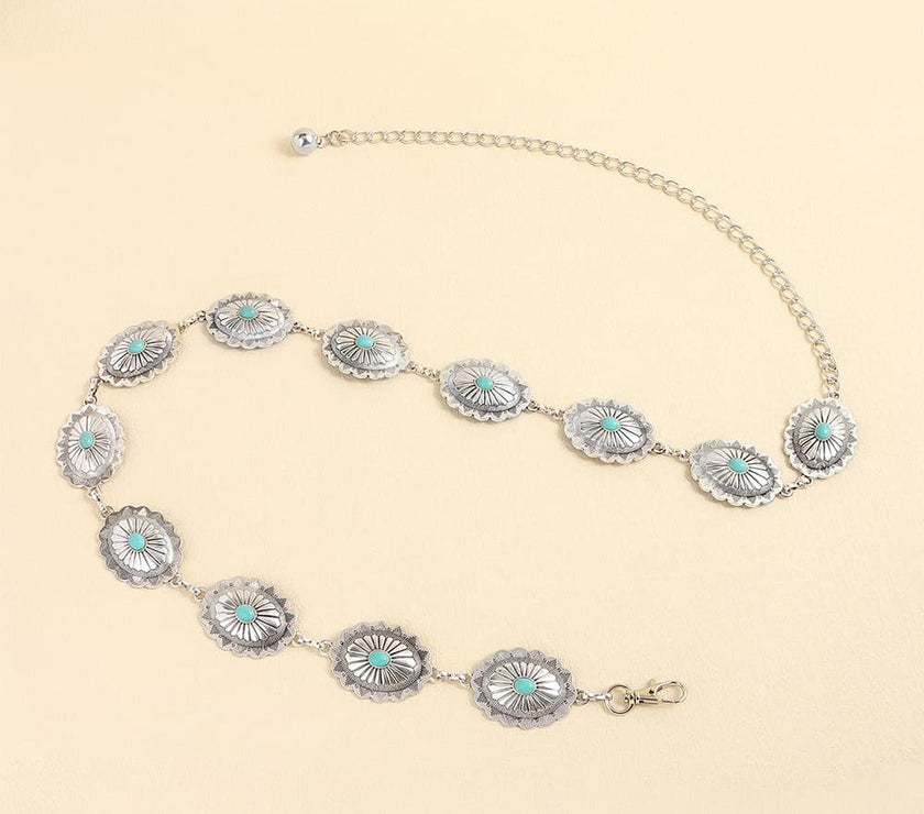 Vintage Turquoise Alloy Belt