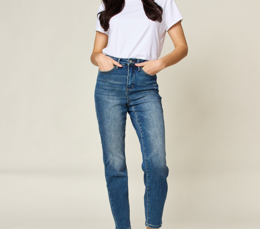 Judy Blue Full Size Tummy Control High Waist Slim Jeans