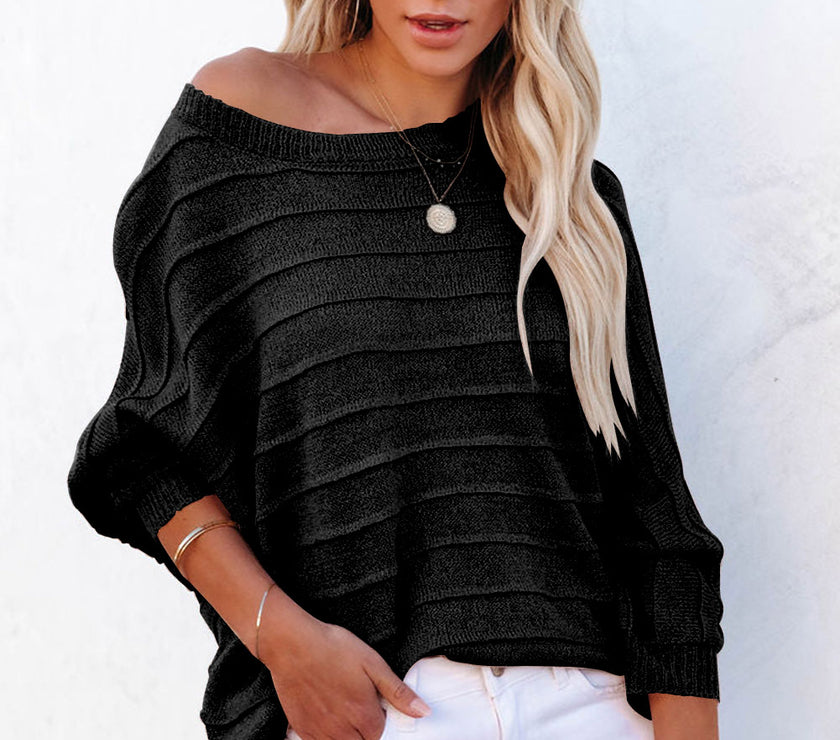 Round Neck Long Sleeve Knit Top
