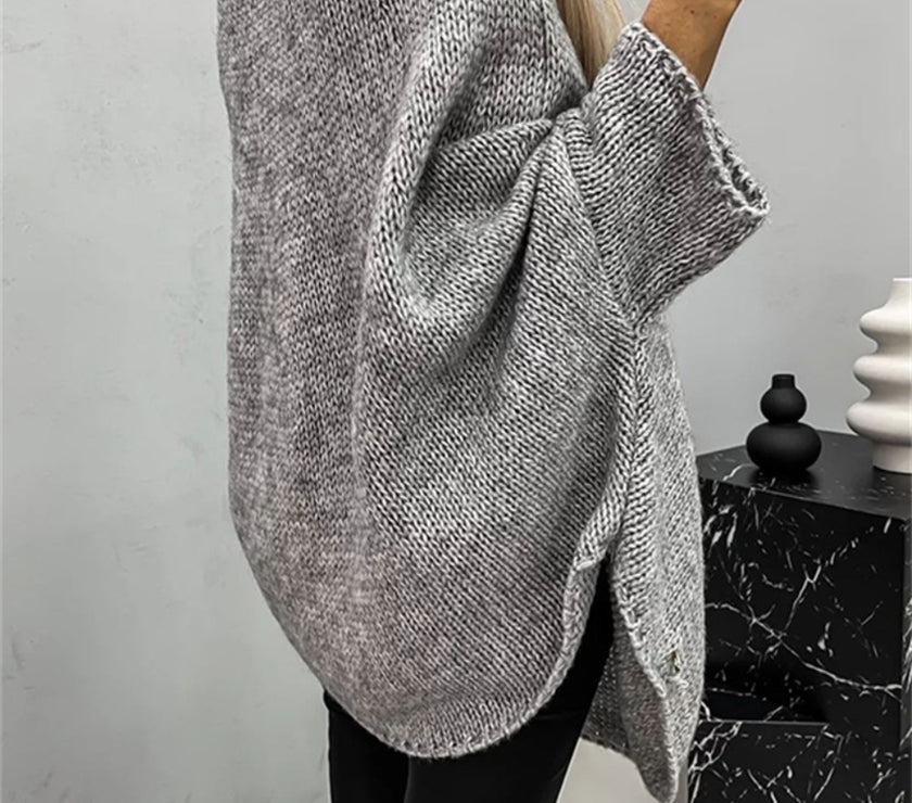 Round Neck Batwing Sleeve Sweater