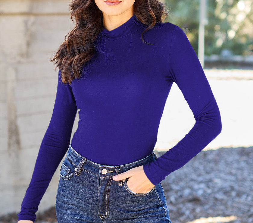 Basic Bae Full Size Mock Neck Long Sleeve Bodysuit