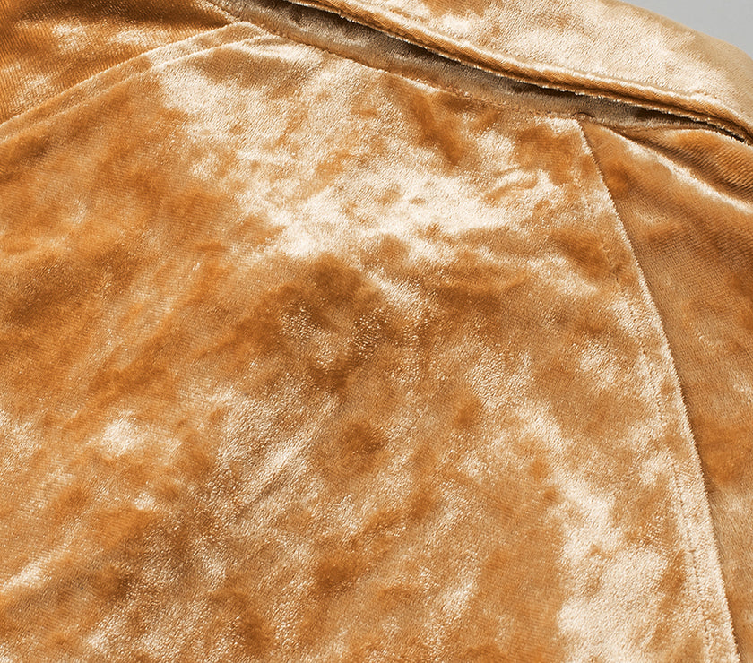 Button Down Loose Fit Velvet Shirt