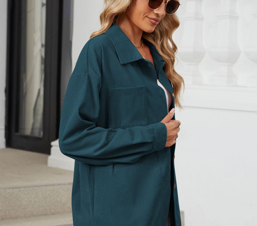 Button Up Long Sleeve Shirt with Breast Pockets