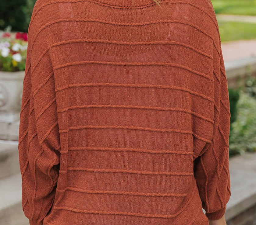 Round Neck Long Sleeve Knit Top