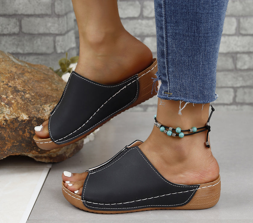 PU Leather Open Toe Sandals