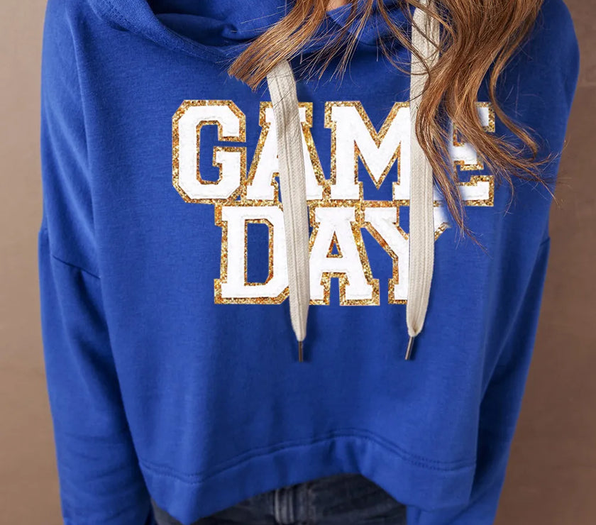 GAME DAY Drawstring Long Sleeve Hoodie