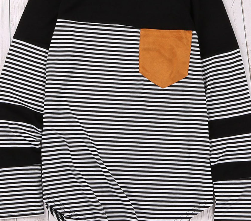 Striped Round Neck Long Sleeve T-Shirt