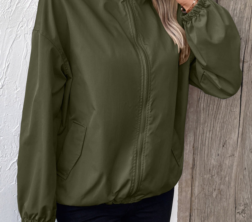 Ivy Lane Pocketed Zip Up Long Sleeve Jacket