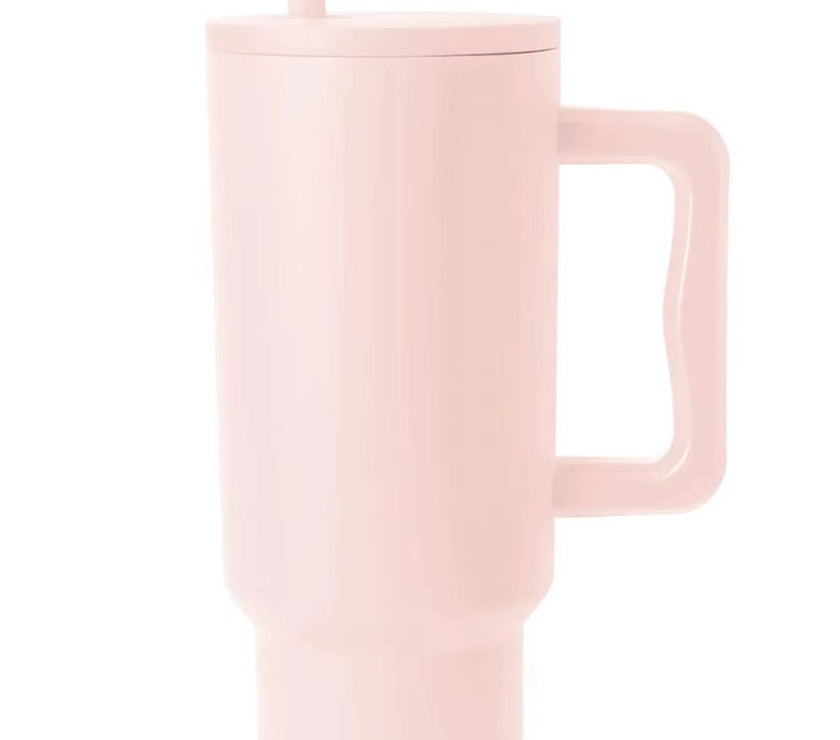 Monochromatic Stainless Steel Tumbler with Matching Straw