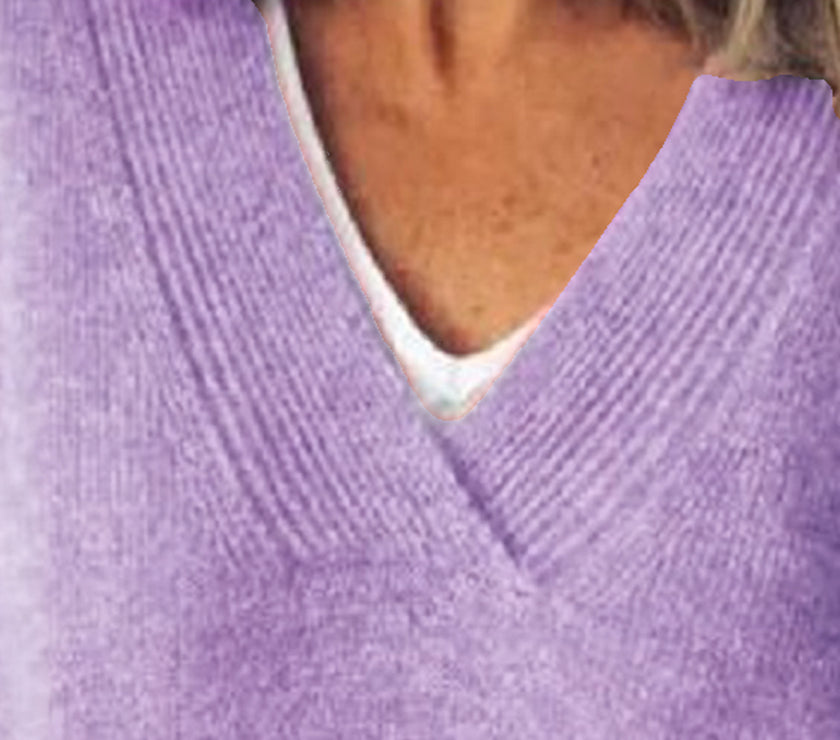 V-Neck Dropped Shoulder Sweater