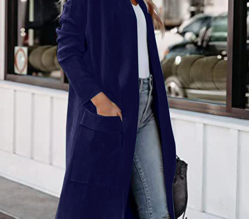 Open Front Dropped Shoulder Outerwear