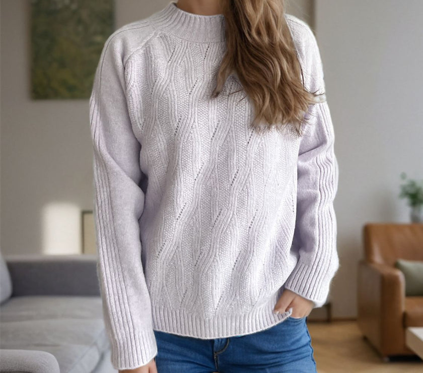 Mock Neck Long Sleeve Sweater