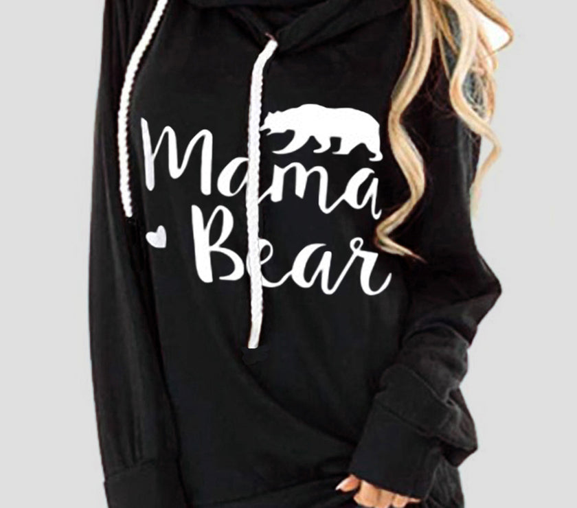Drawstring Letter Graphic Long Sleeve Hoodie
