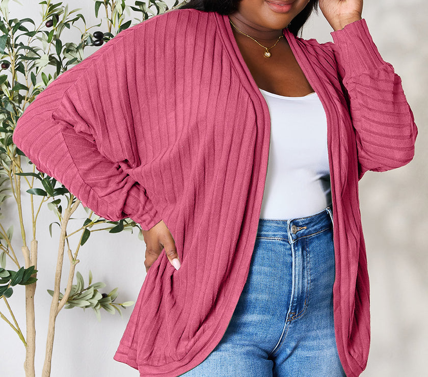 Basic Bae Full Size Ribbed Cocoon Cardigan