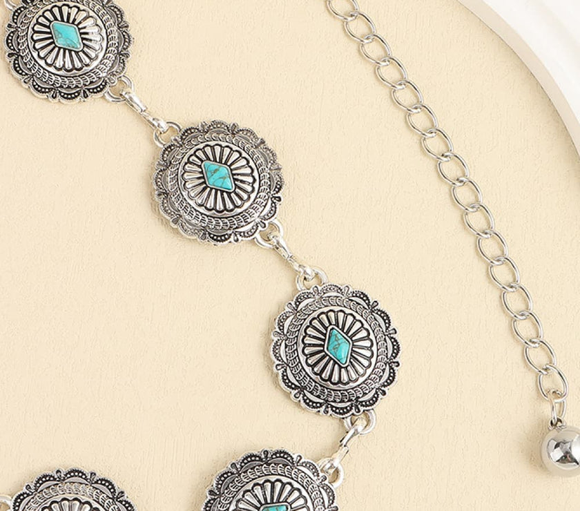 Vintage Turquoise Alloy Belt