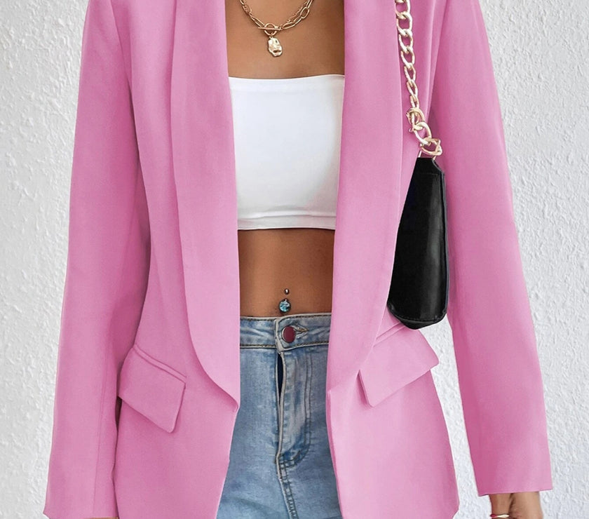 Shawl Collar Long Sleeve Blazer