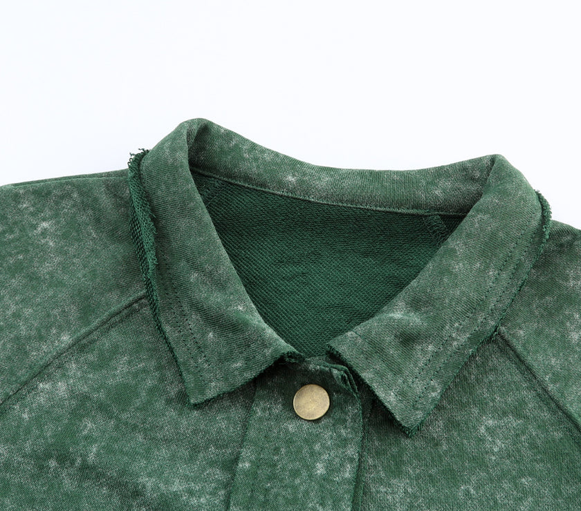 Snap Down Flap Pocket Long Sleeve Shacket