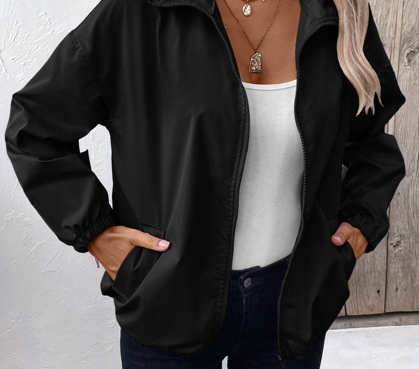 Ivy Lane Pocketed Zip Up Long Sleeve Jacket